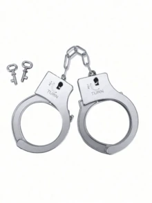 Popular Silver Plated Plastic Handcuffs, Police Toy Handcuffs For Catching Thieves, Interactive Props For Restraining Parties And Gatherings - Multicolor - View 5