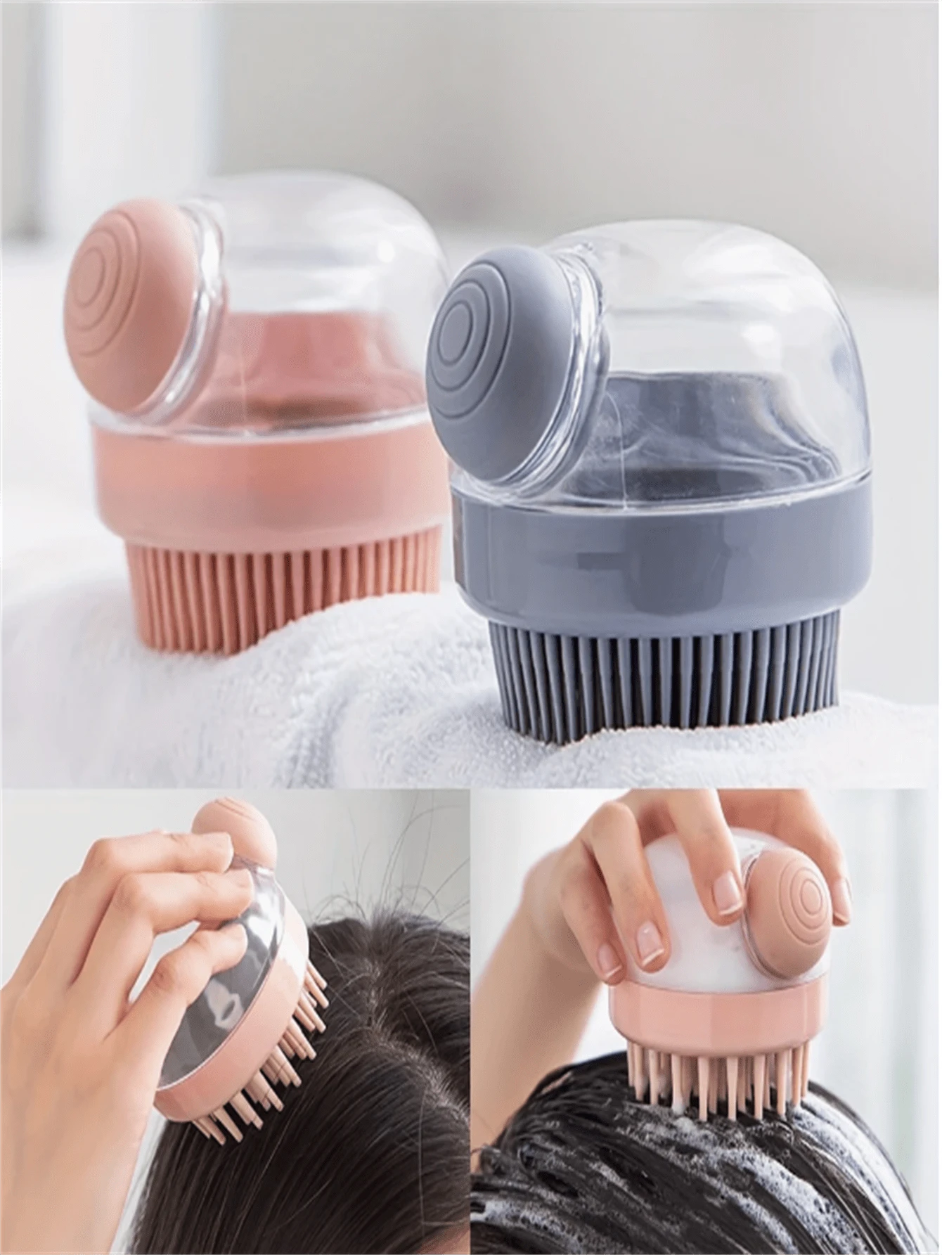 1 pieza Cepillo multifuncional con dispensador de líquido para champú y gel de baño - Apto para masaje del cabelludo - Herramienta y accesorios para el cuidado del cabello y el baño, cepillo, aseo de mascotas, recogedor de cabello, de vuelta al colegio