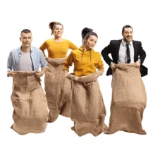 1pc Potato Sack Race Bag, Coarse Burlap Bag - Suitable For Outdoor Parties, Lawn Games, Barbecue Family Gatherings - Can Be Used For Storage And As Party/Game Accessory - Multicolor - View 2