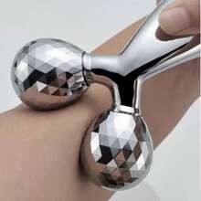 1 Pc 3D Manual Roller Massager 2 Rounds Y Shape 360 Rotate Thin Face Neck Full Body Shaping Relaxation Instrument Lifting Wrinkle Remover Facial Massage Relaxation Beauty Skin Care Tool Silver,Beauty,Skin Care Products,Spa,Self Care,Skin Care Tools,Face Care,Esthetician Supplies,Massage,Face Massage Tool,Face Roller - Silver - View 3