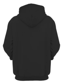 Kit 02 Men's Sweatshirt With Kangaroo Pocket And Unisex Hood - Black and White - View 2