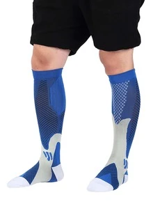 3 Pairs Soft, Breathable Nylon Outdoor Sport Compression Socks, Geometric Pattern Knitted Fabric With Side Stripes, Odor Resistant, Moisture Wicking, Suitable For Men For Home, Skating, Running, Travel, Hiking, And Various Sports All Year Round, Fall - Multicolor - View 9