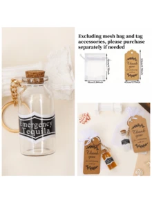 2-80个20毫升玻璃瓶钥匙扣，礼盒填充物，趣味小礼物，创意钥匙扣，背包挂件，装饰挂件，桌面装饰，送给男朋友、老公、朋友的完美礼物，节日礼物，生日礼物，情人节礼物，父亲节礼物。趣味小礼物，父亲节、母亲节和教师节的完美礼物（注：不包括液体），适合万圣节、圣诞节礼物