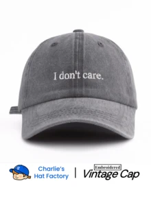 1pc "I Don't Care" Embroidered Washed Baseball Cap, Classic Casual Fashion Vintage Style, Soft Sweat-Absorbing Band, Adjustable Size, Lightweight Sun Protection, Versatile Retro Dad Hat, Suitable For Outdoor Sports, Daily Wear, Parties And Vacations, Perfect Gift For Family And Friends. - I Don't Care - View 14