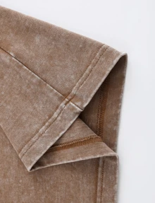 1 Piece, Puerto Rico Street Life Pattern Cotton T-Shirt-Vintage Washed Appearance, Double-Sided Printed American Flag And Leisure Illustration, Loose Version, Short Sleeves, Round Neck, Perfect Summer Gift For Men. - Màu Khaki - Xem 4