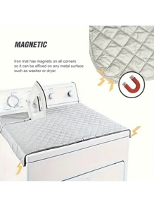 Magnetic Ironing Mat Blanket,Iron Board Alternative Cover,Quilted Washer Dryer Heat Resistant Pad,Portable Cover,Mat Grey 33"X 18"