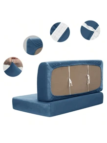 2pcs/Set Solid Color RV Dinette Cushions Covers Soft Stretch Velvet Couch Cover Hotel Booth Seat Covers RV Camper Car Backrest Cover