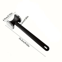 嫩肉锤，不锈钢嫩肉锤，双面重型，适用于牛排、鸡肉、猪肉、鱼肉（黑色、银色） - 彩色 - 查看 7