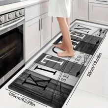 1 pièce Tapis de cuisine classique imprimé de grain de bois de couleur foncée, mousse à mémoire de forme à haute rebondissement, tapis absorbant et antidérapant pour la cuisine, le couloir, la salle de bain, l'entrée, la salle à manger et autres décorations de la maison