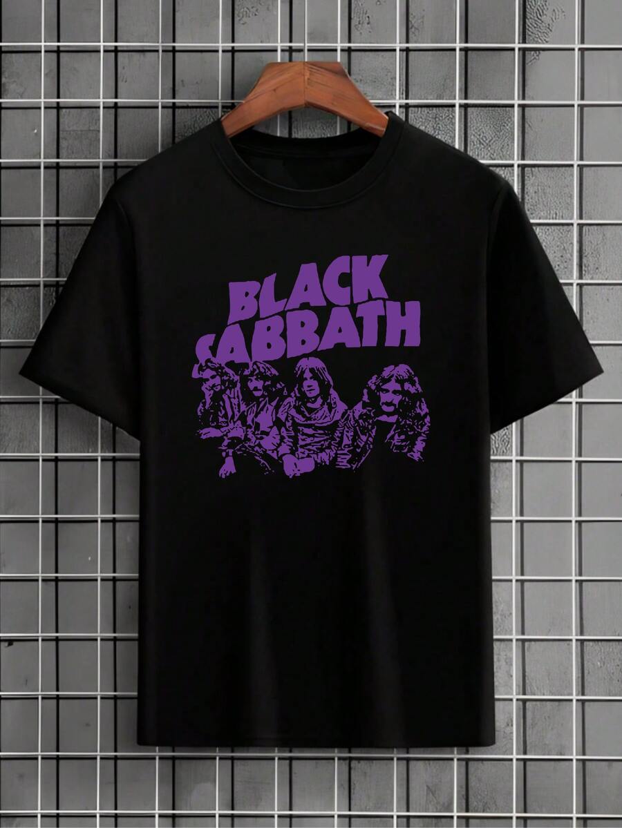 Black T-Shirt International Band Rock Heavymetal Shirt Blouse Unisex Male Female 100% Cotton Top Premium Streetwear Launch Immediate Shipping Various Colors!! Plus Size - 黑色 - 查看 1