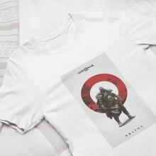 Playera Kratos unisex con diseño minimalista de God of War Ragnarok - Blanco - Ver 2