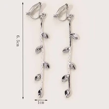 1 Pair Fashionable Personalized Leaf Tassel Long Ear Clips - Silver - View 5