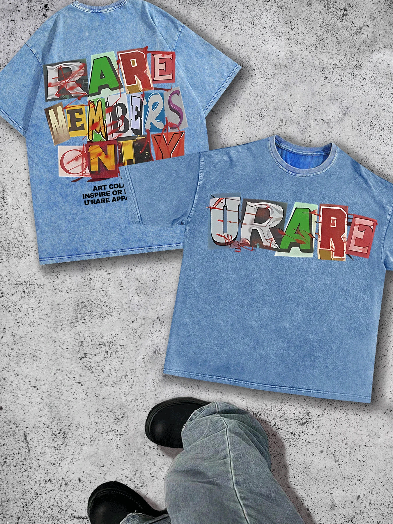 Super Star Men's Retro Hip-Hop Y2K  Washable Cotton T-Shirt, High Quality And Soft 100% Cotton Fabric. - 藍色 - 查看 1