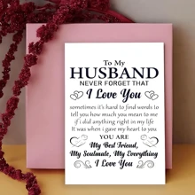 1pc Heartfelt Love Card Sincere Gratitude Card For Husband, Father's Day,Gentle Text Gratitude Card, Anniversary Card, Valentine's Day Card, Birthday Card,Father's Day Card