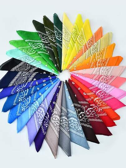 2 Stück unisex Paisley & Blumen Muster Polyester Lässig Schal, Stirnband, Bandana, Taschentuch, Modeaccessoire, vielseitig für alle Jahreszeiten Herren Accessoires Herren Schals