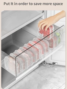 5个装冷冻肉分隔盒，适用于冰箱、小型储物盒、冰柜 - 透明 - 查看 1