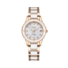 BIDEN 1 peça pequeno relógio redondo retrô luxuoso feminino, elegante relógio de quartzo com pulseira, design clássico relógio feminino com data