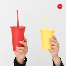 Paquete 20 Vasos Reusables Tapa Plana 12 Oz - Rojo - Ver 5