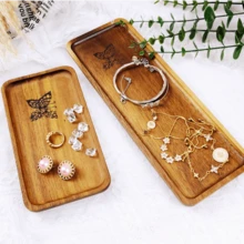 1 件红木托盘、托盘、浸盘、激光图案木托盘，适用于家庭厨房、餐厅、寿司吧、餐具配件、厨房用品，适合盛放水果、甜点、咖啡、牛奶、小吃、蛋糕、奶酪、茶、面包等