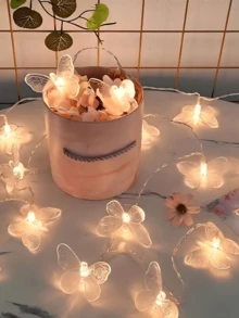 1 Pc 4.9ft/1.5m Butterfly Fairy String Lights With 10 LED Lights, Battery Powered (Batteries Not Included), Outdoor Patio Lawn Valentine Wedding Decoration Lights, Butterfly LED String Lights For Room Decor, Home Decor, Wedding, Bedroom Decoration, Room Decoration Supplies, Wedding Decoration, Graduation Decoration, Wedding Supplies - Multicolor - View 11