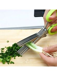 1 pièce Ciseaux de cuisine en acier inoxydable à 5 couches - idéal pour hacher les oignons, les légumes, les herbes et les épices - outil de cuisine indispensable