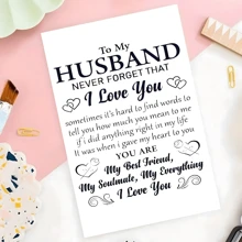 1pc Heartfelt Love Card Sincere Gratitude Card For Husband, Father's Day,Gentle Text Gratitude Card, Anniversary Card, Valentine's Day Card, Birthday Card,Father's Day Card