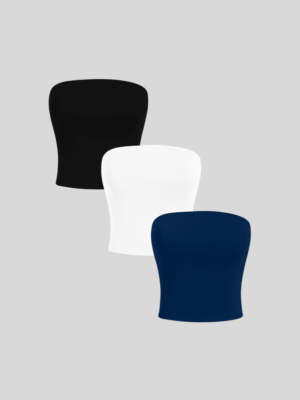 Kit com 3 Top Tube Cropped Tomara que Caia Verão Básico