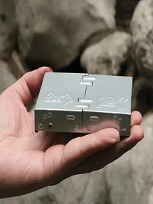 1 Stück extrem leichter, zusammenklappbarer Taschenofen, geeignet für den Outdoor-Einsatz und Camping - Holzofen aus Eisen spart Platz, tragbares Design, Optik