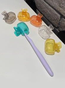 Set Traveling Toothbrush Head Cover, Plastic Toothbrush Protector Cap For Home, Travel, Camping, Bathroom, School, Business, Practical Travel Toothbrush Organizer And Storage Box, Women's Fashionable & Minimalist Toothbrush Holder And Travel Accessory Bathroom Accessories Back To School