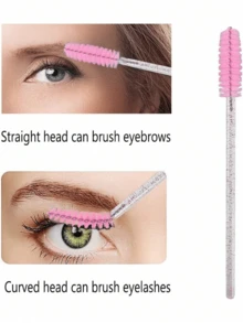 Disposable Eyelash Brushes,50pcs/100pcs/500pcs Eye Brow Spoolie Castor Oil Brush Mascara Wands Cosmetic Makeup Tools(Crystal) - Multicolor - View 8