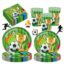 10/20 szt. Zestaw dekoracji na imprezę piłkarską, motyw sportowy, zestaw imprezowy z motywem piłki nożnej, zestaw imprezowy z motywem piłki nożnej, w tym talerze imprezowe 7/9 cala, serwetki imprezowe, kubki imprezowe, odpowiednie na przyjęcie urodzinowe, spotkania domowe, piknik, dekoracje na przyjęcie urodzinowe, dekoracje na ceremonię zaręczyn, zestaw dekoracji na przyjęcie