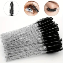 Disposable Eyelash Brushes,50pcs/100pcs/500pcs Eye Brow Spoolie Castor Oil Brush Mascara Wands Cosmetic Makeup Tools(Crystal) - Multicolor - View 9