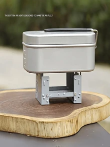 1 Stück extrem leichter, zusammenklappbarer Taschenofen, geeignet für den Outdoor-Einsatz und Camping - Holzofen aus Eisen spart Platz, tragbares Design, Optik