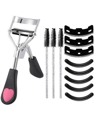 12pcs Eyelash Curler Set, 1 Eyelash Curler With 3 Replacement Brushes, 3 Eyelash Combs, 5 Replacement Pads For Women To Achieve Dramatic Curl(Black),Makeup,Cheap,Room Decor,Vanity,Travel,Bedroom,Makeup Accessories,Eyelash Curler