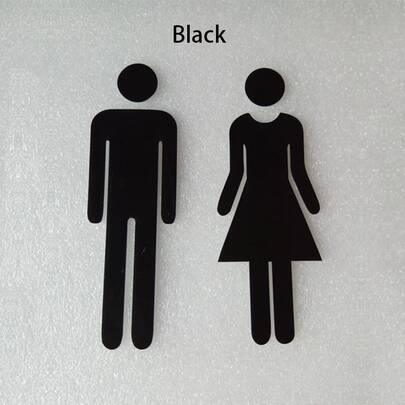 Acrylic 3D Self-Adhesive Bathroom Toilet Sign, Men's And Women's Washroom Symbol Sticker For Office, Mall, Restroom Bathroom Decor Fall Decor Bathroom Accessories