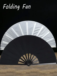 1pc Hand Fans Foldable , Vintage Retro Fabric Fans, Rave Fan - Large Folding Fan, Chinese Kung Fu Tai Chi Festival Dance Summer Hand Fan Tai Chi Folding Fan For Men And Women Performance Dance Decoration, Festival Summer Gift