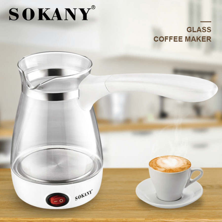 SOKANY SOKANY606 Cafeteira Turca Chaleira Elétrica de Vidro 500ML