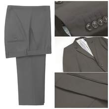 Men's Suit 3-Piece Set Slim Fit One Button Business Suits With Adjustable Single Breasted Vest & Flat Front Pants For Wedding, Prom, Job Interview Attire (Blazer+Vest+Pants) (XS-3XL) - 淺藍色 - 查看 8