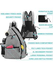 Zaino sportivo, borsa da pickleball e tennis da 35L, borsa per racchette da tennis, con portabottiglie d'acqua - adatta per 2 paddle e tutte le tue attrezzature - ideale per uomo e donna