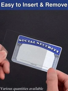 1-50Pcs,PVC Card Holders, Social Security Card Protectors,Medicare Card Holder Protector Sleeves, Clear PVC Waterproof Medical/Credit Card, Business/Social Security Card Protector - Clear Vinyl Plastic Covers For Insurance & Social Security Metro & License Or Credit Cards,Transparent Waterproof Credit Card And Medicare Card Sleeves With Easy Insert Design - Multicolor - View 6