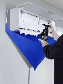 1 Stück einfarbige Klimaanlage Reinigungsabdeckung mit Wasserleitung für Schule, Büro, Haushalt, Reise, Tasche, Organizer, Lagerung