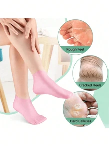 2pcs Silicone Moisturizing Foot Socks For Dry Cracked Feet Foot Care Socks Massage Moisturizing Gel Socks Pedicure Socks Tool,Gift