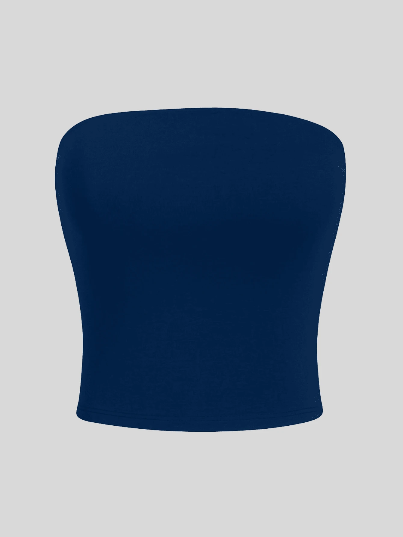 Cropped Top Tube Suplex Shaping Zero Transparency Double Layer Slim - Navy Blue - View 1