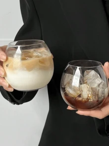 1个装极简拿铁玻璃杯牛奶杯家用饮水杯夏季清凉杯