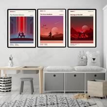 1 pièce /3 pièces Œuvres murales Affiches Option Cadre Pop Art Mural Affiche Vintage de voyage Étoiles Abstrait Paysage Peinture sur canevas Guerre Minimaliste Affiche de film Impression Peinture moderne de grottes Laser Décoration maison sans cadre Voyage Vintage