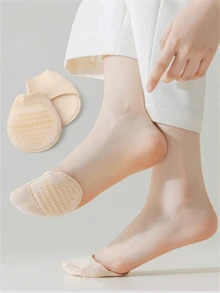 Calcetines antideslizantes y antialgias con protección de la parte delantera del pie y absorción de humedad para zapatos casuales, disponibles en 2 colores, ideas de regalo de accesorios para zapatos - Albaricoque - Ver 2