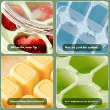 1 Piece Silicone Ice Cube Tray With Lid, Large Ice Mold, Easy To Take Out Reusable Ice Cube Tray, Soft Ice Cube Storage Container