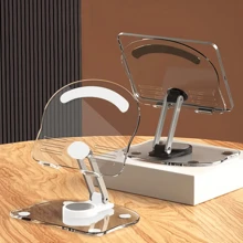 Multi Functional Desktop Stand Acrylic Tablet Holder With 360° Rotation Stable And Non Slip