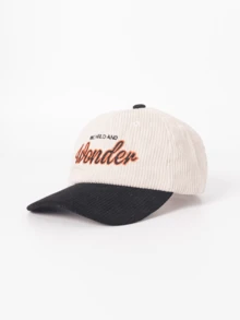 1 件灯芯绒字母刺绣可调节街头风格棒球帽，适合防晒，夏季 - wonder 燈芯絨 - 查看 12