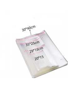 100pcs Large Size Self-Sealing Glass Paper Bags, Reusable Transparent Self-Adhesive Plastic Bags For Packaging Clothes, T-Shirts, Pants, Accessories
